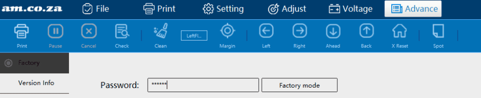 Honsoft PrintXP troubleshoot factory mode